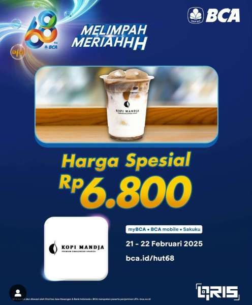 Promo HUT BCA 68 di Kopi Mandja 21-22 Februari 2025 