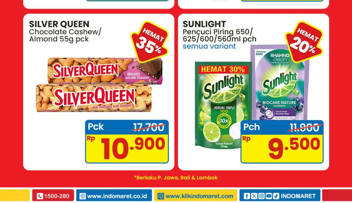 Promo Indomaret Weekend 25-27 April 2025, SilverQueen dan Sunlight Lebih Hemat
