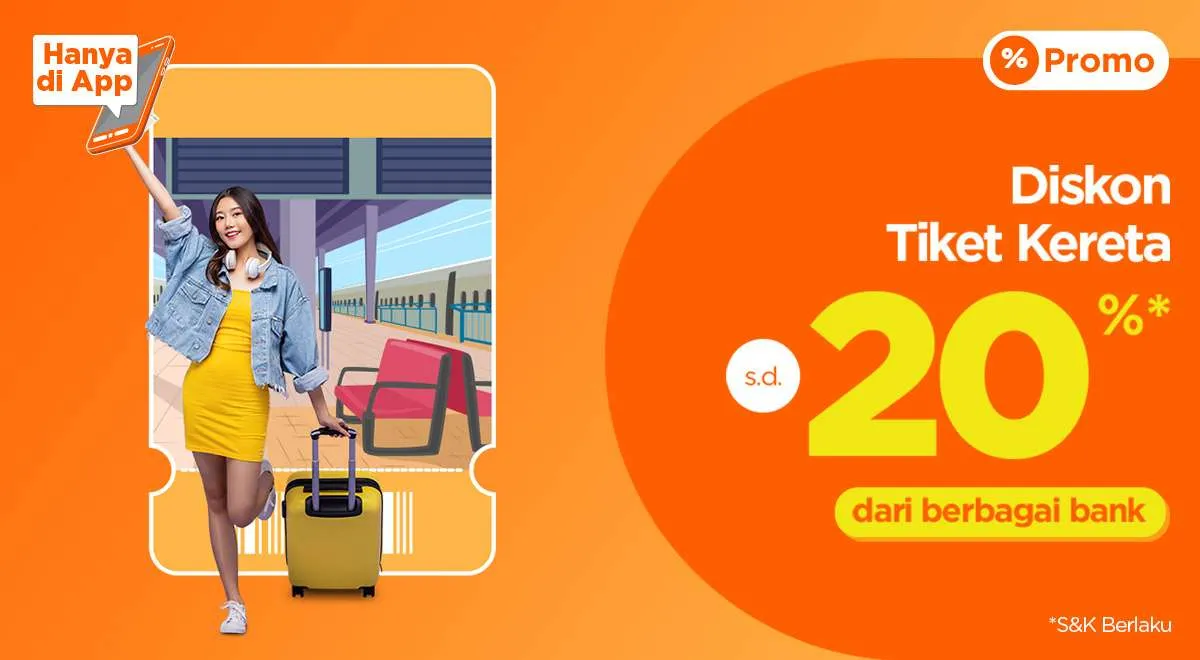 Promo PegiPegi, Diskon Tiket Kereta Hingga 20% dari Berbagai Bank