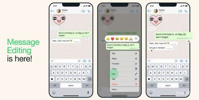 Fitur Edit Chat WhatsApp Resmi Diumumkan, Pengguna Bisa Ubah Pesan Terkirim