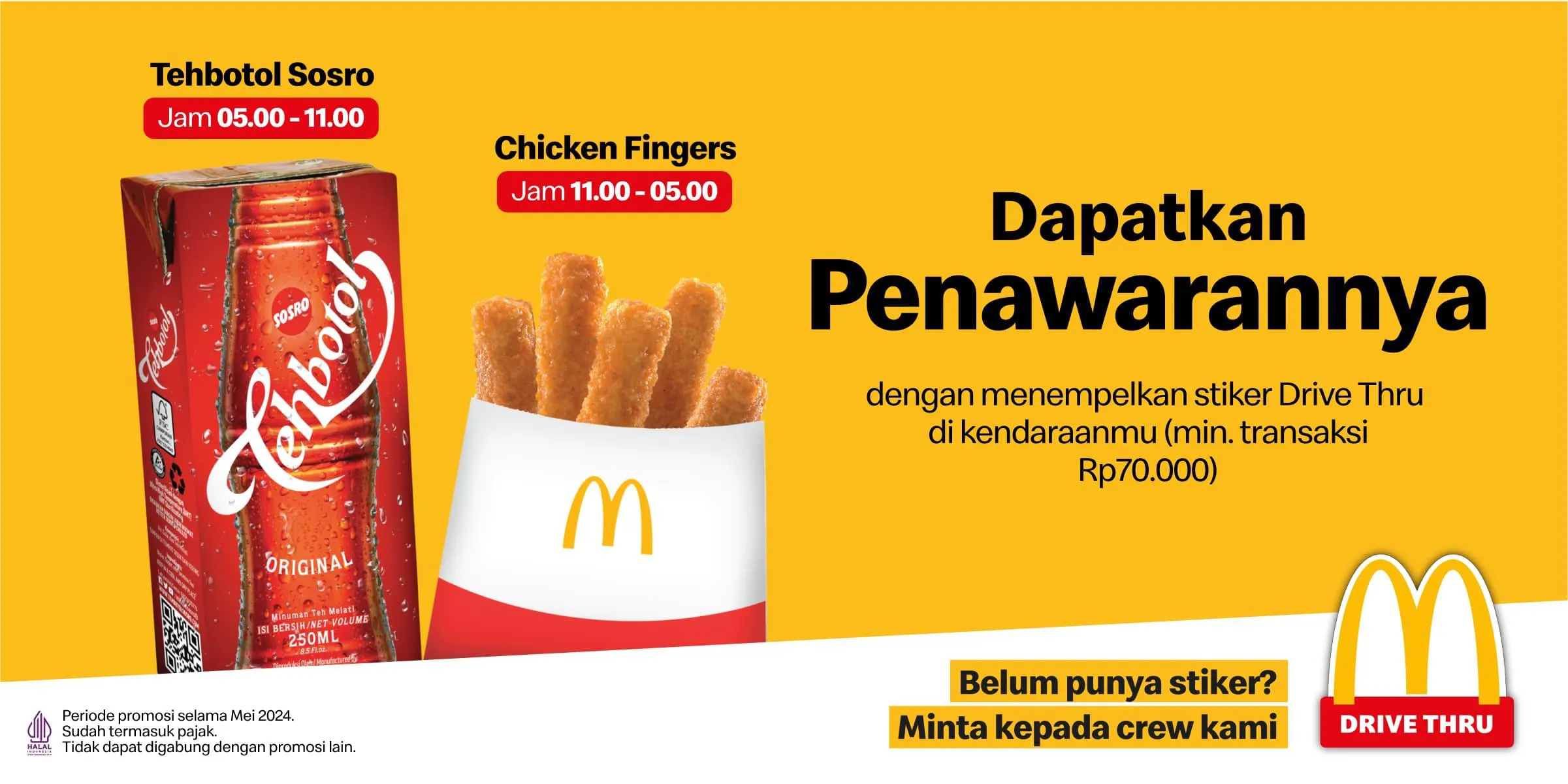 McD GRATIS Menu Drive thru