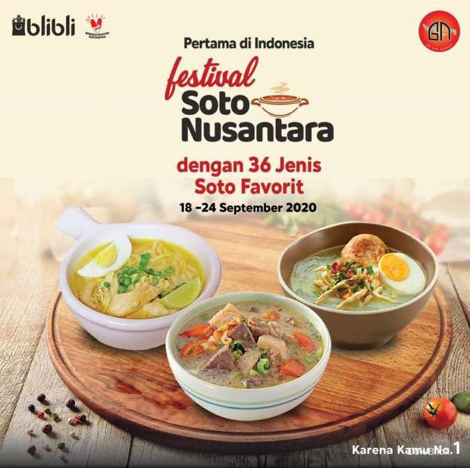 Yuk jajan soto di Festival Soto Nusantara online bersama Blibli dan 50 pedagang soto