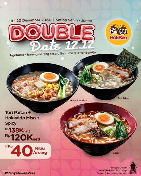 Promo HokBen 12.12 Mulai 9-20 Desember 2024