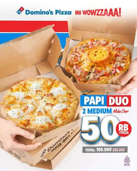 Promo Dominos Pizza Papi Duo 2 Medium