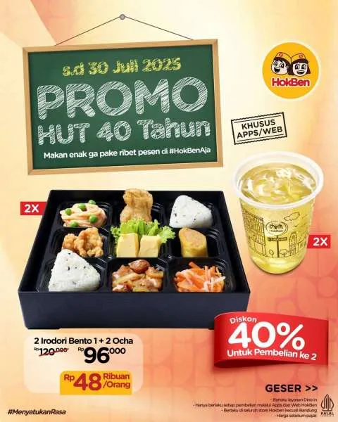 Promo HokBen HUT 40 Tahun Irodori Bento 1
