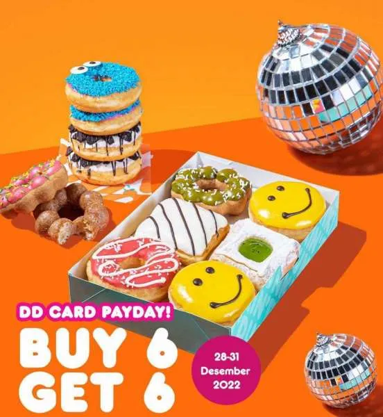 Promo Dunkin Akhir Tahun Beli 6 Gratis 6 Donut DD Card Payday