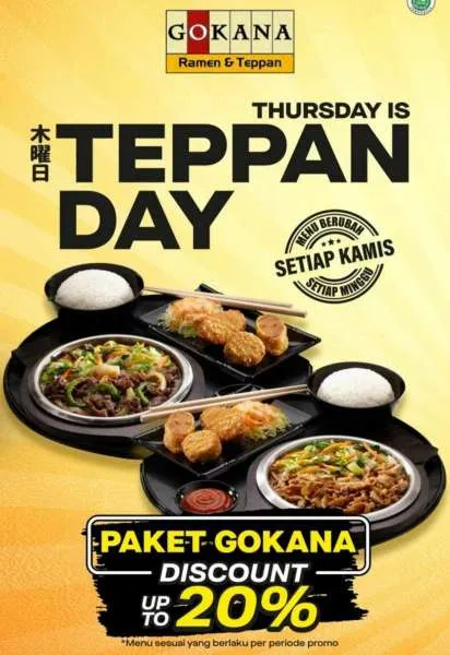 Promo Gokana Hari Ini Paket Thursday is Teppan Day 