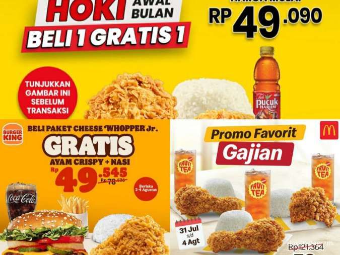 Kumpulan Promo Makanan Awal Agustus 2024 dari CFC, Burger King, dan McD