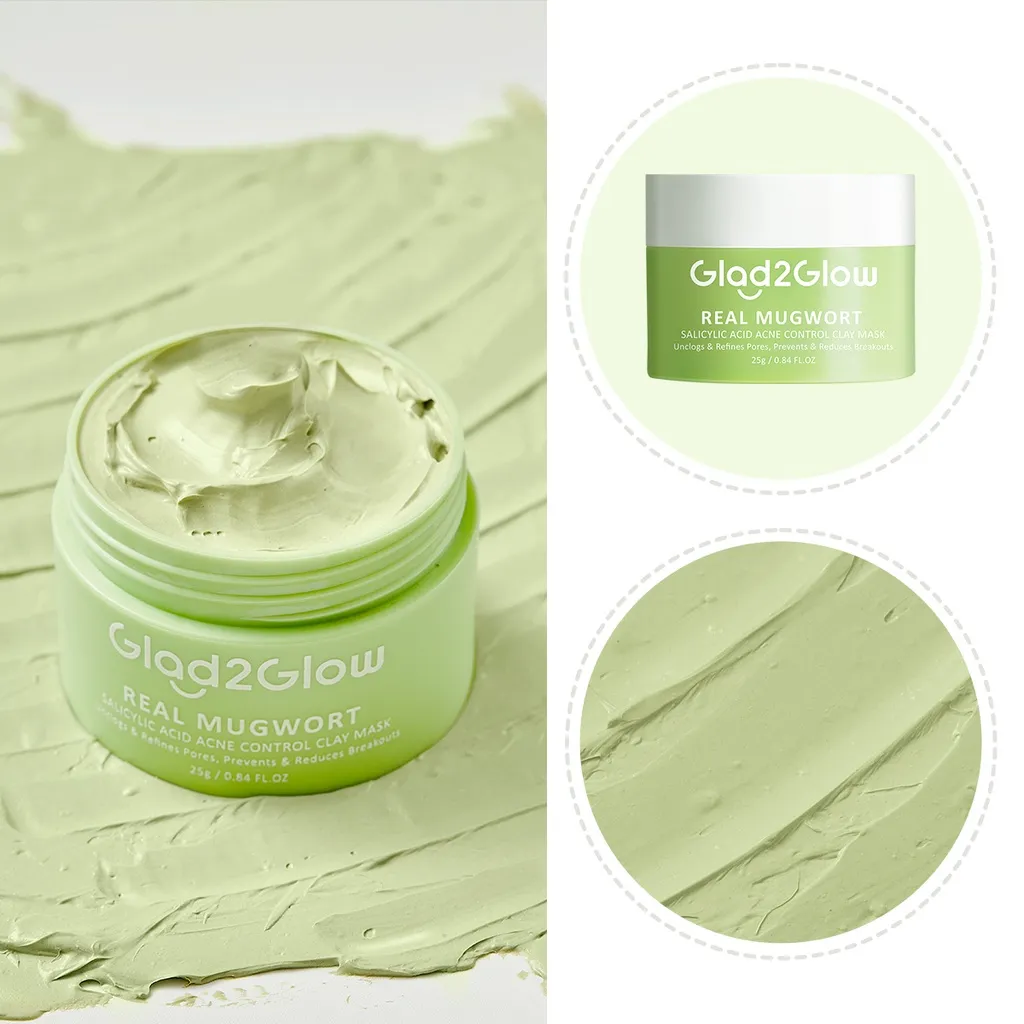 Glad2Glow Real Mugwort Salicylic Acid Acne Control Clay Mask