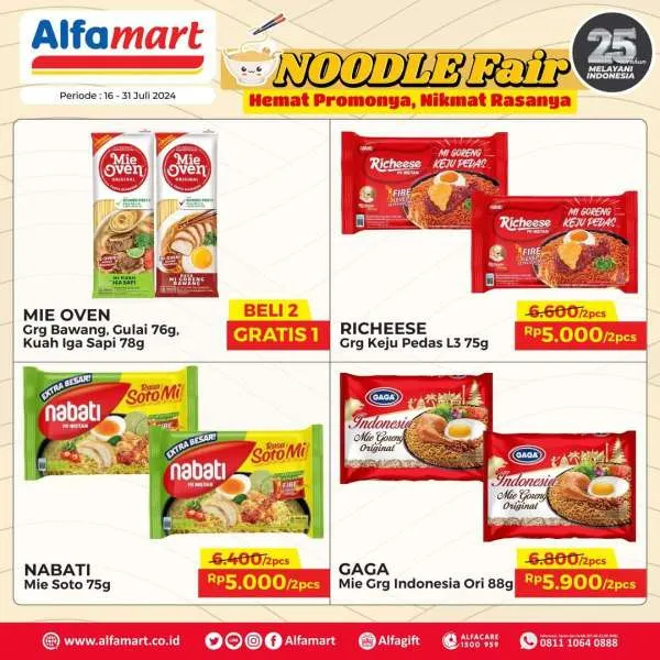 Promo Alfamart Noodle Fair Periode 16-31 Juli 2024