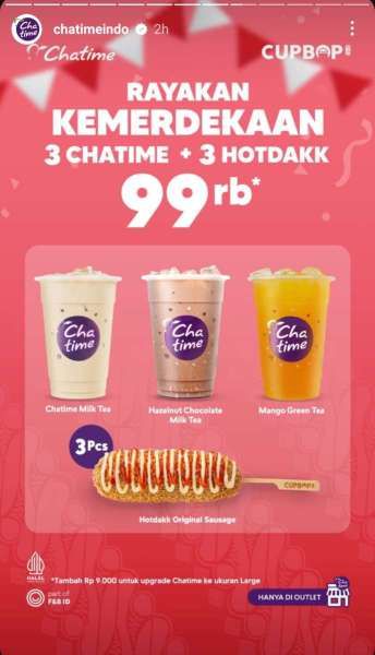 Promo Paket Merdeka di Chatime Bulan Agustus 2024