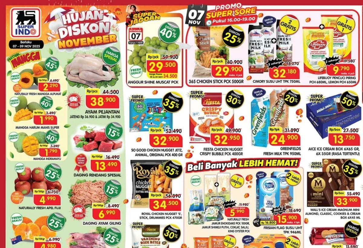 Promo JSM Superindo 7-9 November 2025, Mangga & Es Krim Diskon Sampai 50%