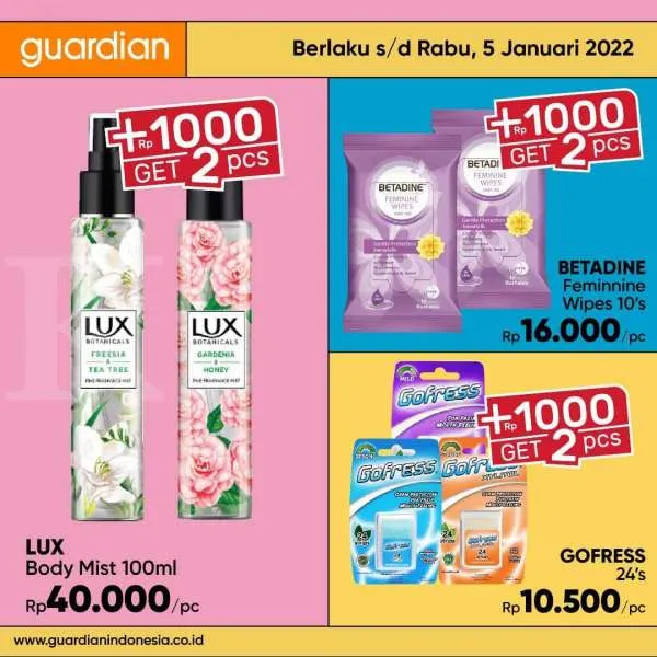 Promo Guardian +1000 Get 2 Pcs