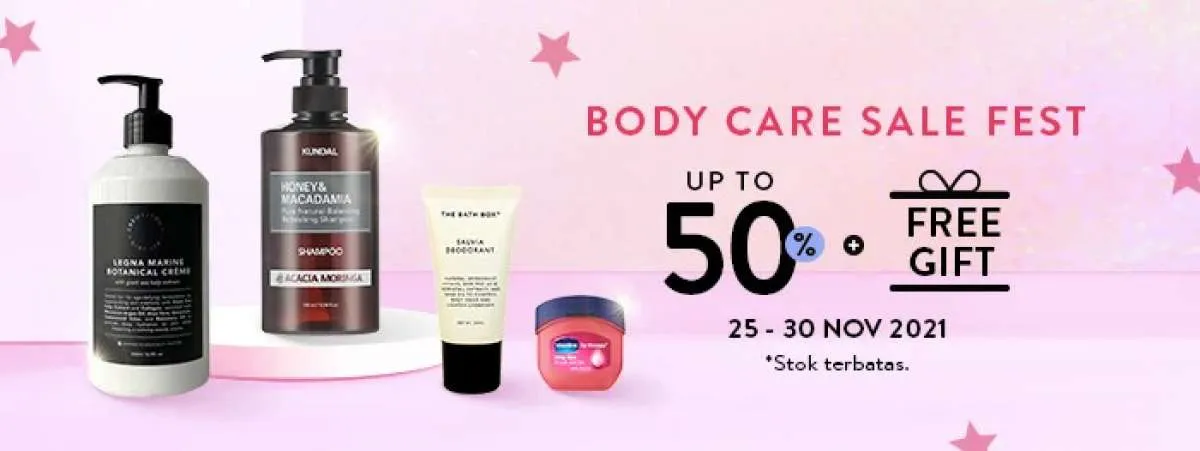 Promo Body Care Sale Fest, Aneka Merek Produk Perawatan Tubuh Diskon hingga 50%