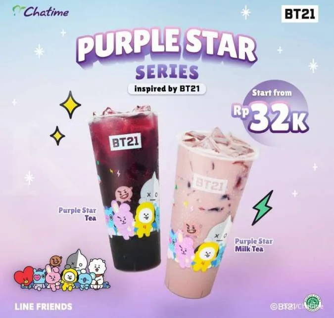 Promo Menu Baru Chatime - Purple Star BT21 Series