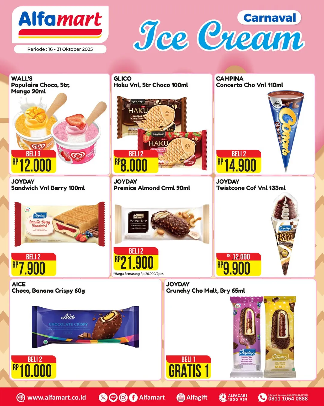 Promo Alfamart Carnaval Ice Cream Periode 16-31 Oktober 2025