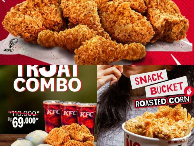 Promo KFC Terbaru Triple Treat Combo Isi 3 Ayam, 3 Nasi, 3 Drink Rp 69.000
