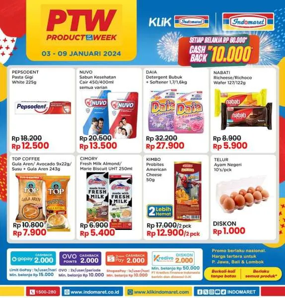 Promo PTW Indomaret Periode 3-9 Januari 2024