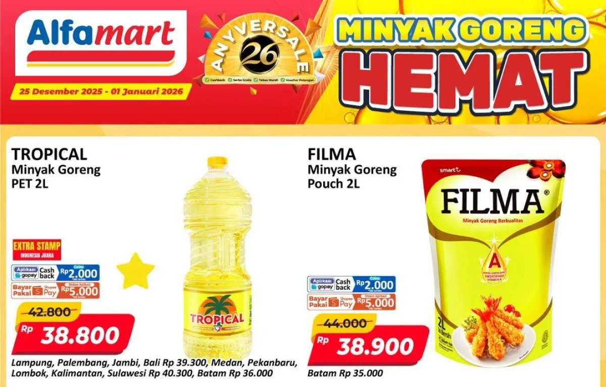 Promo Minyak Goreng Hemat di Alfamart Akhir Tahun 2025, Ada Cashback!