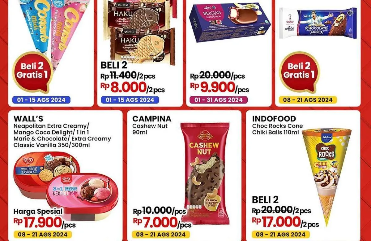 Promo Es Krim di Indomaret 8 Agustus 2024, Promo Harga Lebih Murah Mulai Hari Ini