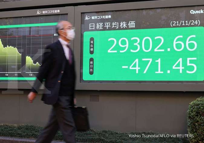 Wajah Bursa Asia beragam pagi ini, setelah Wall Street jatuh akibat Omicron 