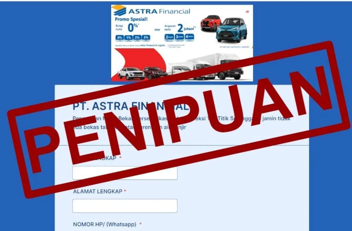 Hati-Hati Link Promo Palsu Pembelian Mobil Menggunakan Nama Astra Financial