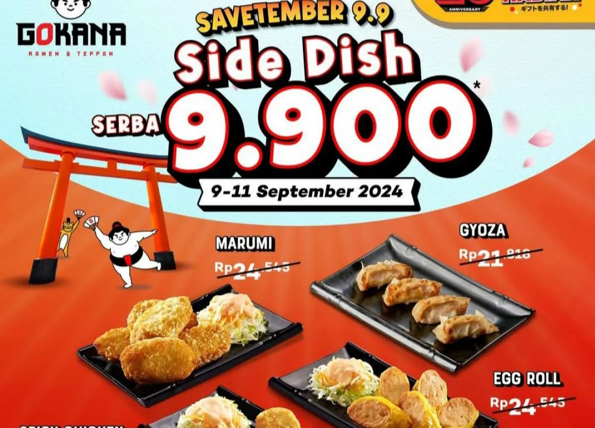 Promo 9.9 Gokana 9-11 September 2024, Ada 4 Menu Serba Rp 9.900