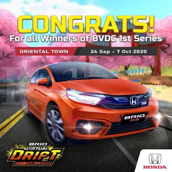 Diikuti Lebih dari 3600 Peserta, Honda Umumkan Juara dari Brio Virtual Drift Challenge Seri Pertama