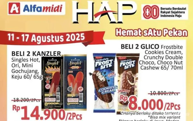 Promo Alfamidi Hemat Satu Pekan 11-17 Agustus 2025, Sosis Kanzler Beli 2 Rp 14.900