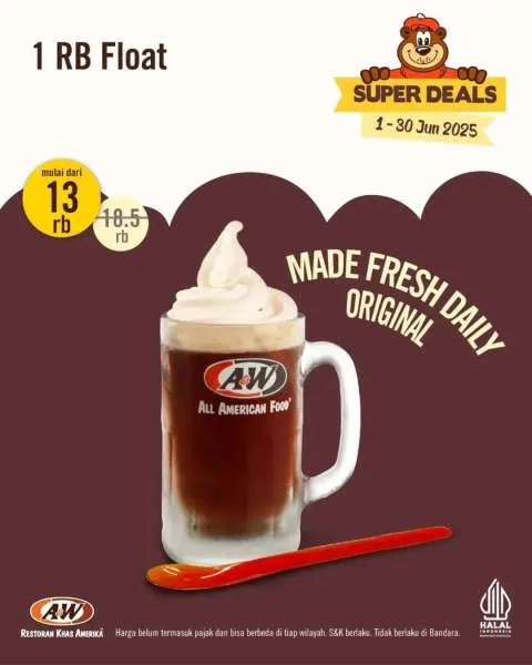 Promo A&W Couple Meal Juni RB Float