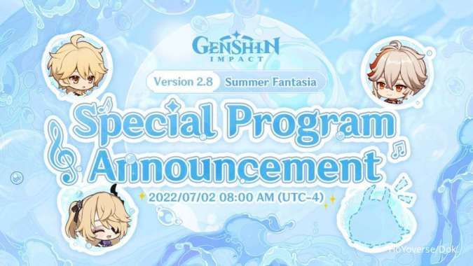 Jadwal Program Spesial Genshin Impact versi 2.8
