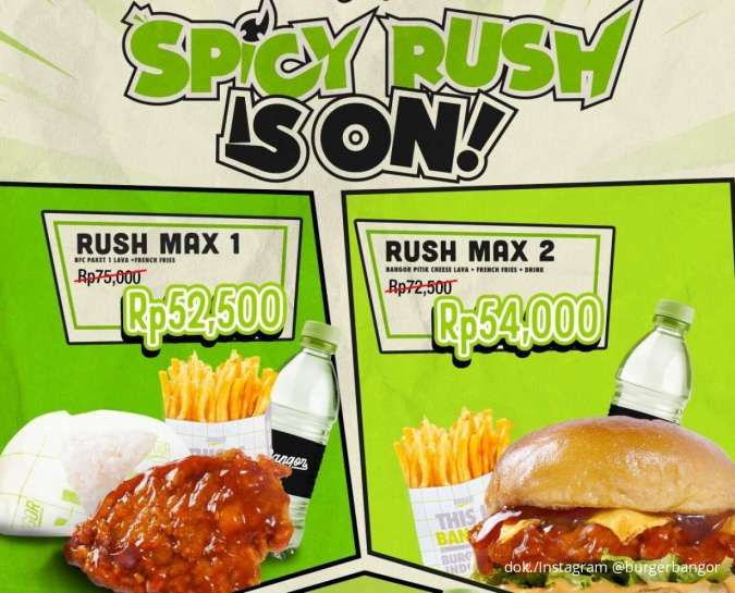 Promo Spicy Rush & Shopee Exclusive Deals di Burger Bangor Tawarkan 3 Paket Hemat
