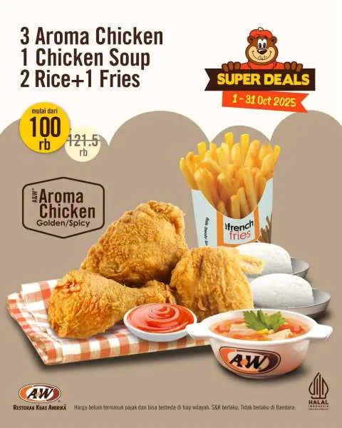 Promo A&W Paket 3 Aroma Chicken Oktober Hemat