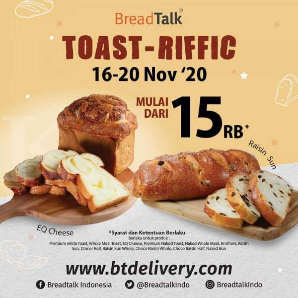 Promo BreadTalk periode 16-20 November 2020, cocok bagi pencinta makanan manis