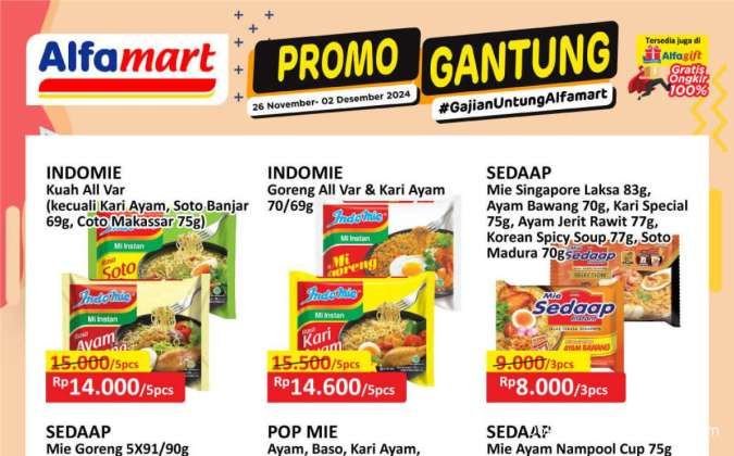 Promo JSM Alfamart Gantung Weekend, Indomie dan Mie Sedaap Beli Banyak Lebih Hemat