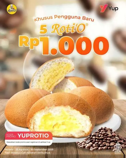 Promo RotiO x Yup Cuma Rp 1.000