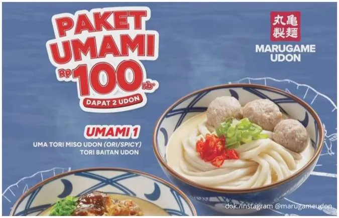 Promo Marugame Udon Paket Umami 16-24 Juni Khusus Senin-Jumat, 2 Udon cuma Rp 100.000