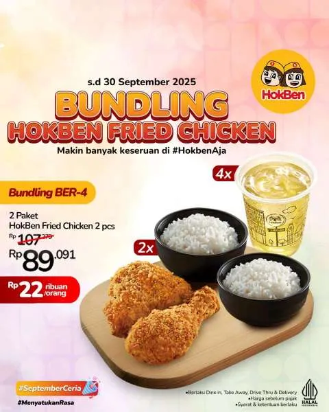 Promo Bundling HokBen Fried Chicken Berempat September
