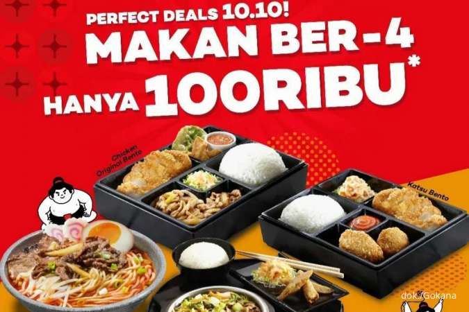 Promo 10.10 Gokana 9-11 Oktober 2022, Makan 4 Porsi Hanya Bayar Rp 100.000