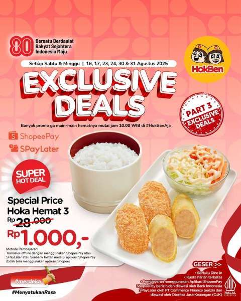 Promo HokBen dengan ShopeePay & SPayLater Agustus 2025