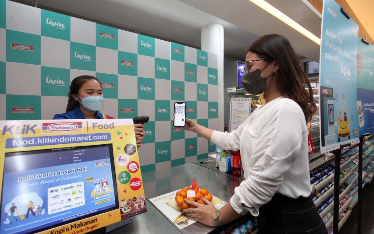 Pembayaran Transaksi via Livin' by Mandiri di Indomaret