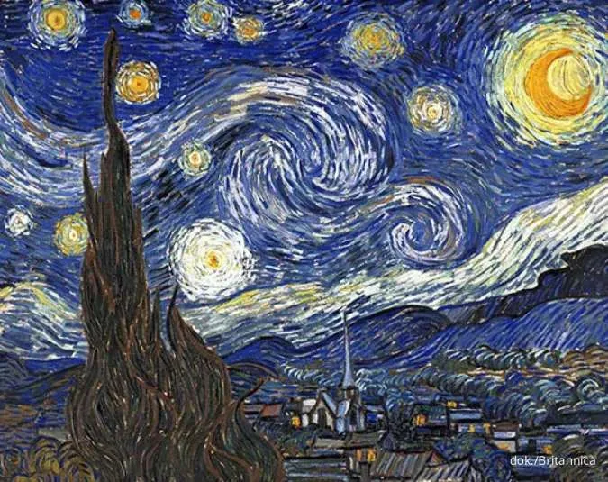 Lukisan The Starry Night karya pelukis Van Gogh