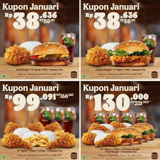 Promo Burger King Kupon Januari Khusus 1-31 Jnauari 2023