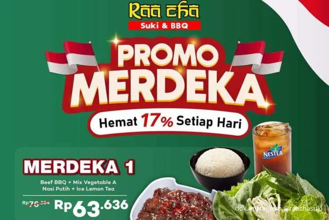  Promo Merdeka Raa Cha sampai 31 Agustus 2025, Nikmati 2 Paket Spesial Hemat 17%