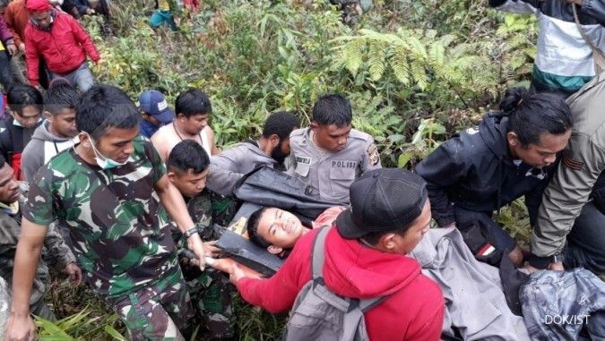 Jumaidi, bocah yang selamat dari musibah jatuhnya Pesawat Dimonim telah dievakuasi