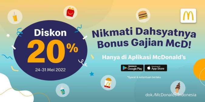 Promo Akhir Bulan McDonalds 24-31 Mei 2022, Beli Paket Bonus Gajian Diskon 20%