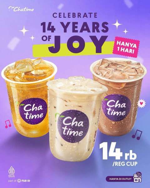 Promo Chatime Anniversary ke-14 Tahun 2025