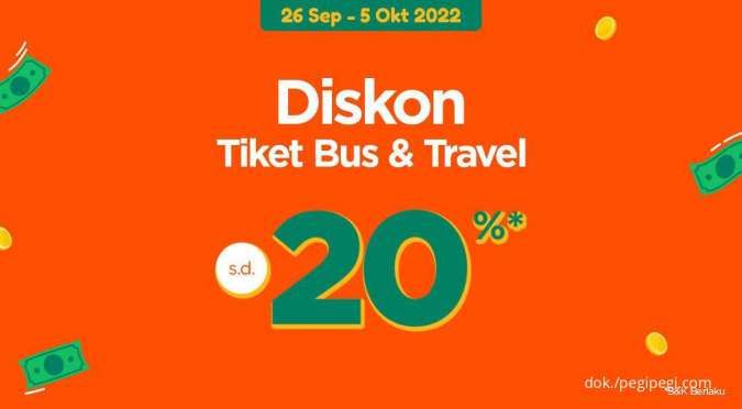 Promo Gajian PegiPegi s.d 5 Okt 2022, Diskon Tiket Bus & Travel Hingga 20%