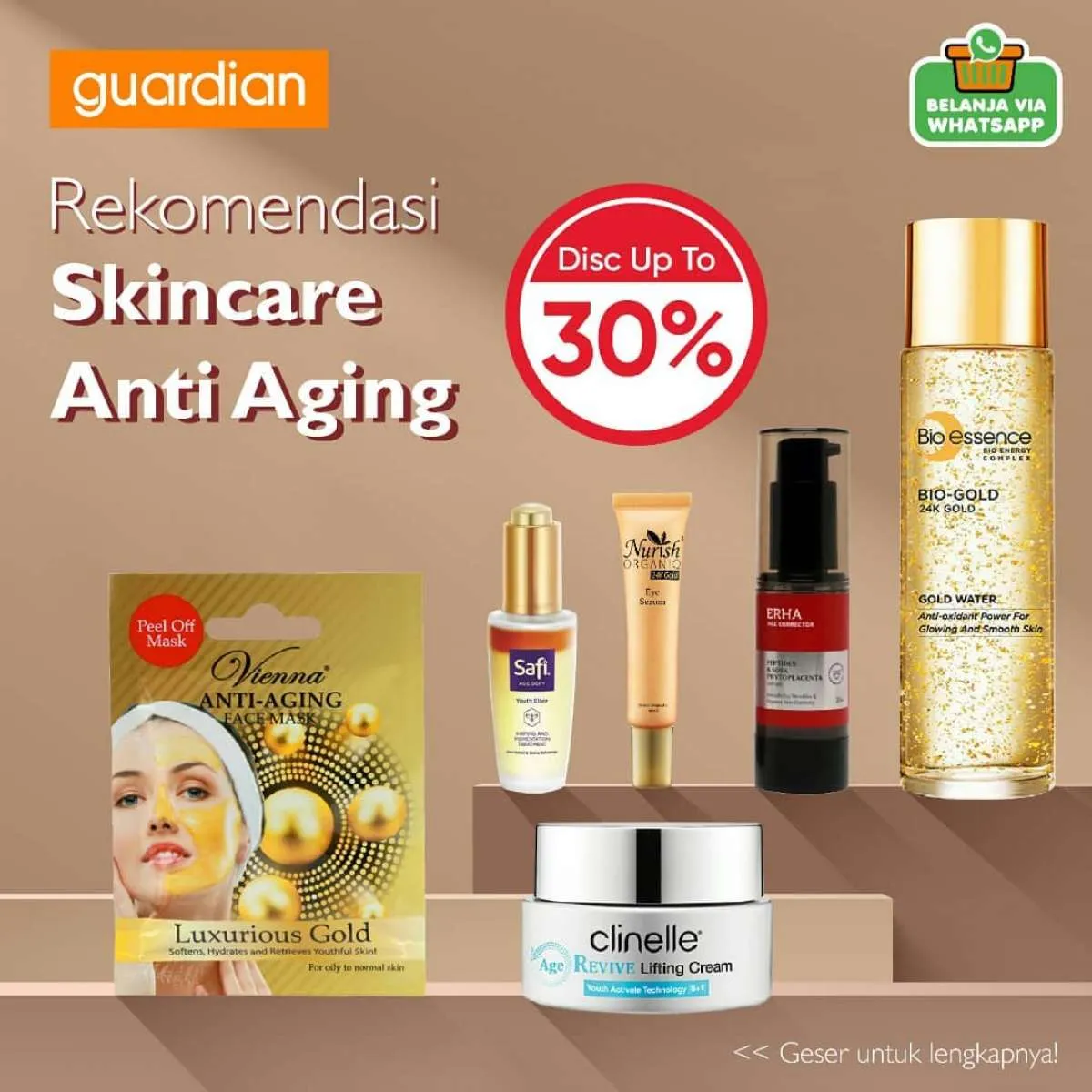 Promo Guardian Terbaru, Aneka Merek Sunscreen & Skincare Anti-Aging Diskon s/d 40%