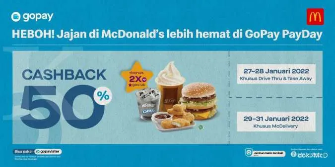 Promo McD Cashback 50% Lewat GoPay 27-31 Januari 2022